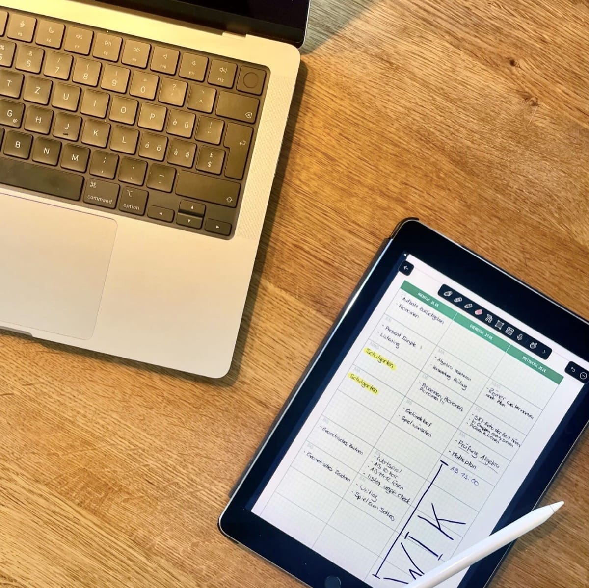 dream. plan. teach. Agenda Kalender für iPad